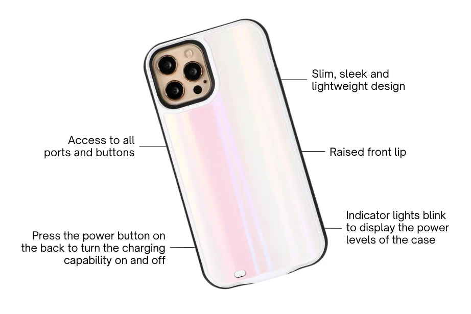 Laser Holo Glass Battery Case