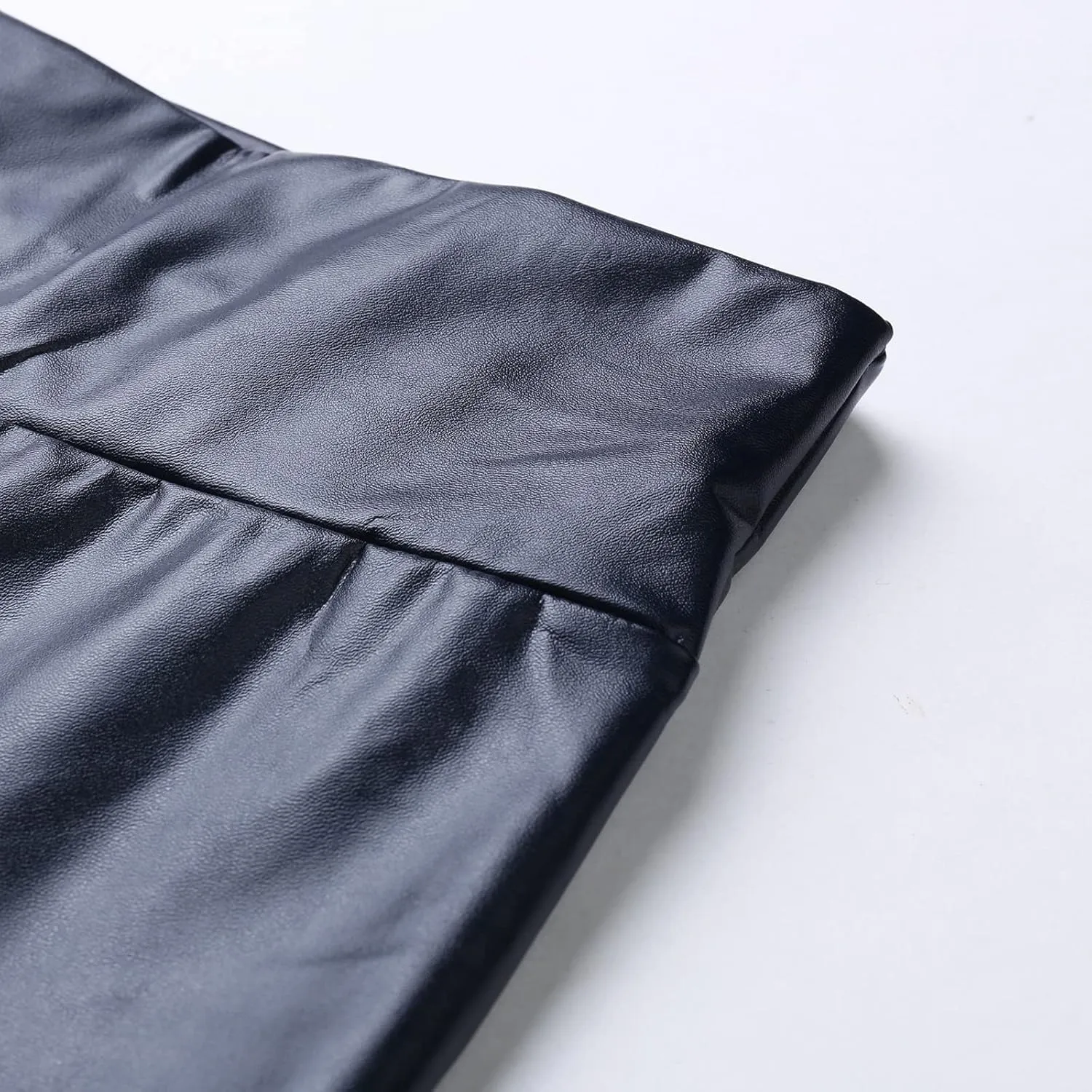 LCMTWX Workout Leggings for Women Faux Leather Stretch Leggings Pleather Pants Fleece Lined Leggings Cold Weather High