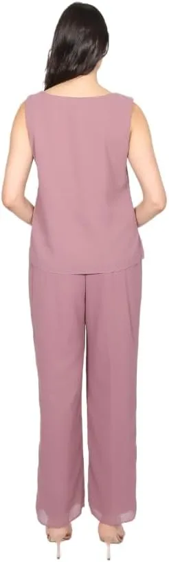 Le Bos womens 3 Pc Pleated Charmuse Pant Set