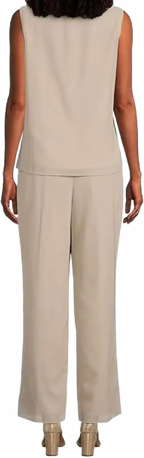 Le Bos womens 3 Pc Pleated Charmuse Pant Set