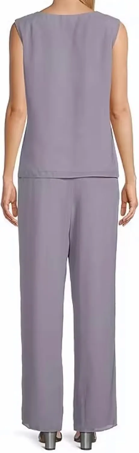 Le Bos womens 3 Pc Pleated Charmuse Pant Set