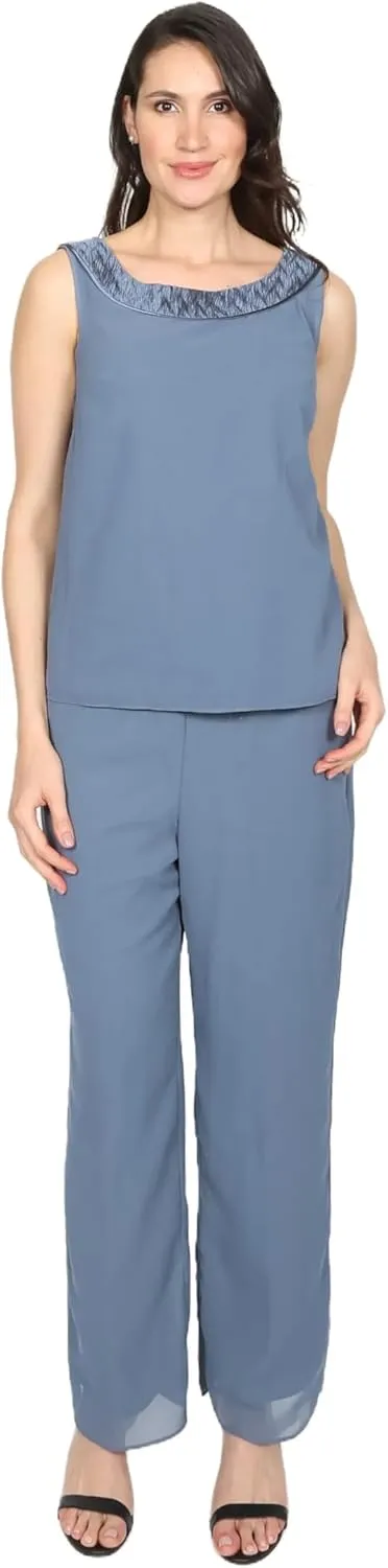 Le Bos womens 3 Pc Pleated Charmuse Pant Set