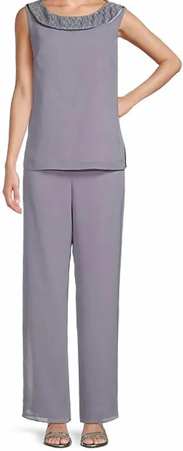 Le Bos womens 3 Pc Pleated Charmuse Pant Set