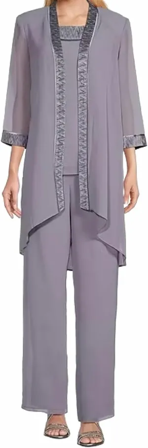 Le Bos womens 3 Pc Pleated Charmuse Pant Set