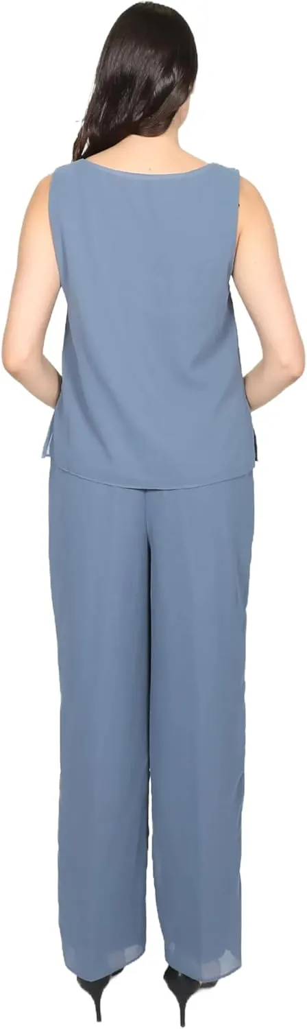 Le Bos womens 3 Pc Pleated Charmuse Pant Set