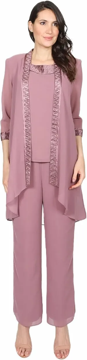 Le Bos womens 3 Pc Pleated Charmuse Pant Set