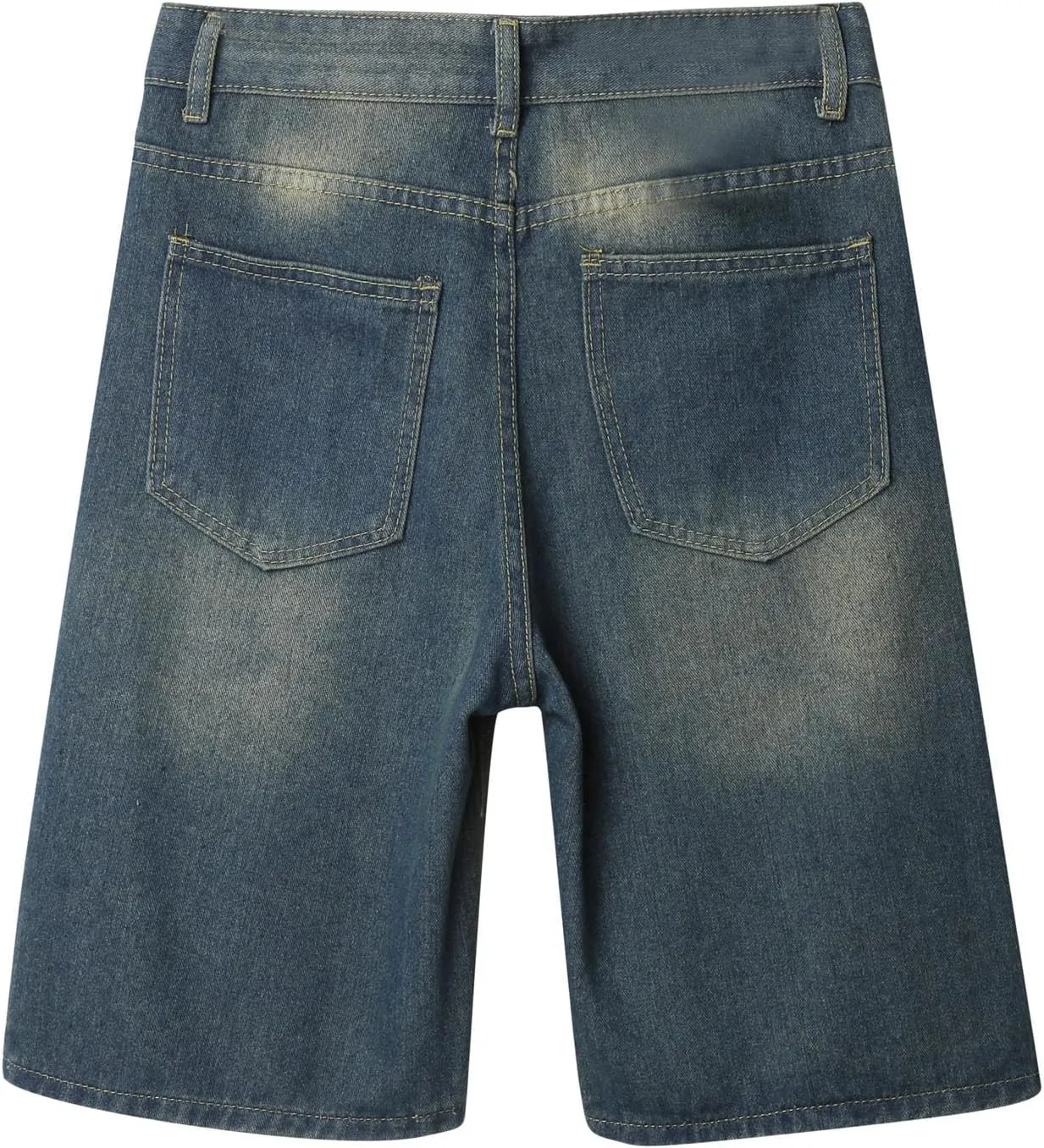 Men Y2K Vintage Baggy Jean Shorts Casual Summer Hip Hop Cargo Pants Loose Fit Denim Shorts Trendy Outfits