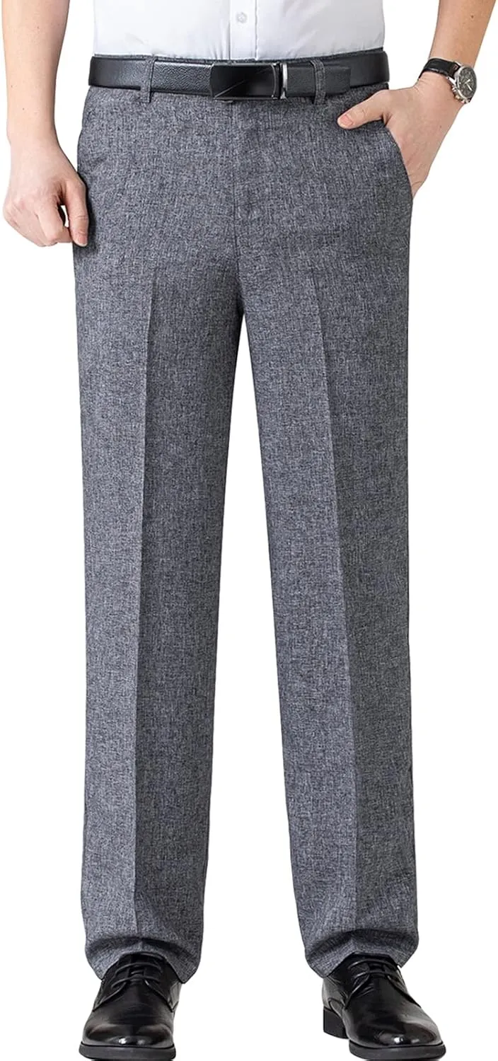 Men'S Chino Flat Front Slim Fit Pant Casual Cotton Stretch Suit Pants Lightweight Skinny Fit Dress Pant (31,Grey), Grey, 31