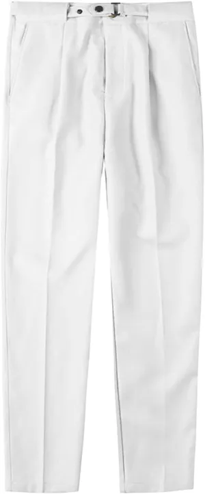 Men'S Dress Trousers Solid Color Flat Front Skinny Business Pants Slim Fit Chino Pencil Formal Pants (29,White), White, 29
