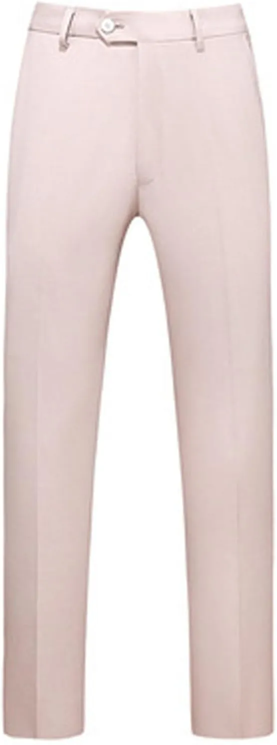 Mens Plus Size Dress Pants Plain Slim Fit Suit Pants Casual Trendy Party Trousers Straight Leg Flat Front Slacks
