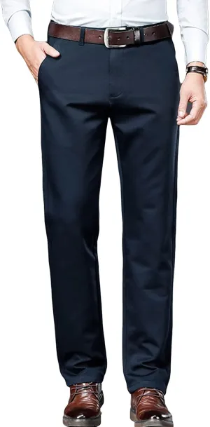 Men's Stretch Dress Pants Slim Fit Skinny Suit Pant Business Flex Flat Front Pant Wrinkle-Resistant Chino Pant (36,Blue)