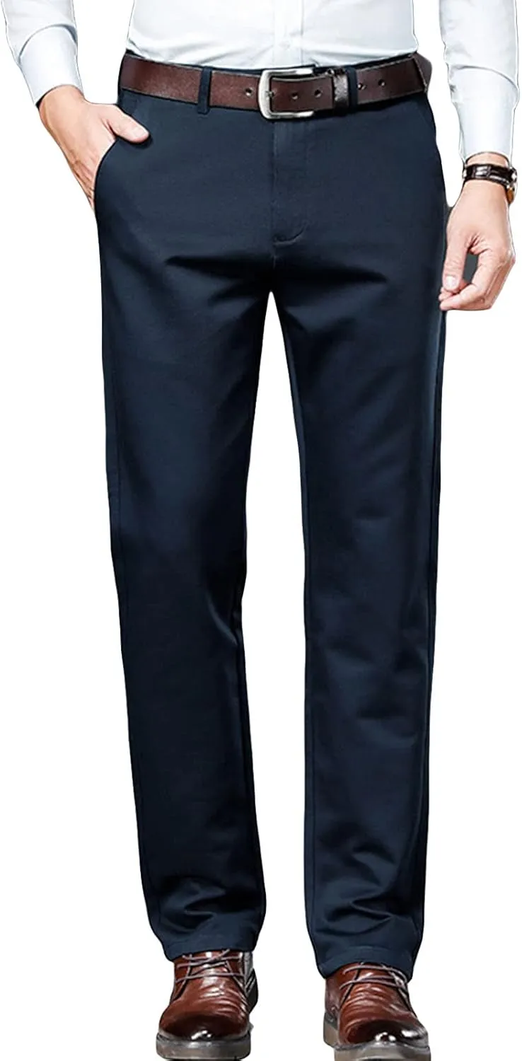 Men's Stretch Dress Pants Slim Fit Skinny Suit Pant Business Flex Flat Front Pant Wrinkle-Resistant Chino Pant (40,Blue)