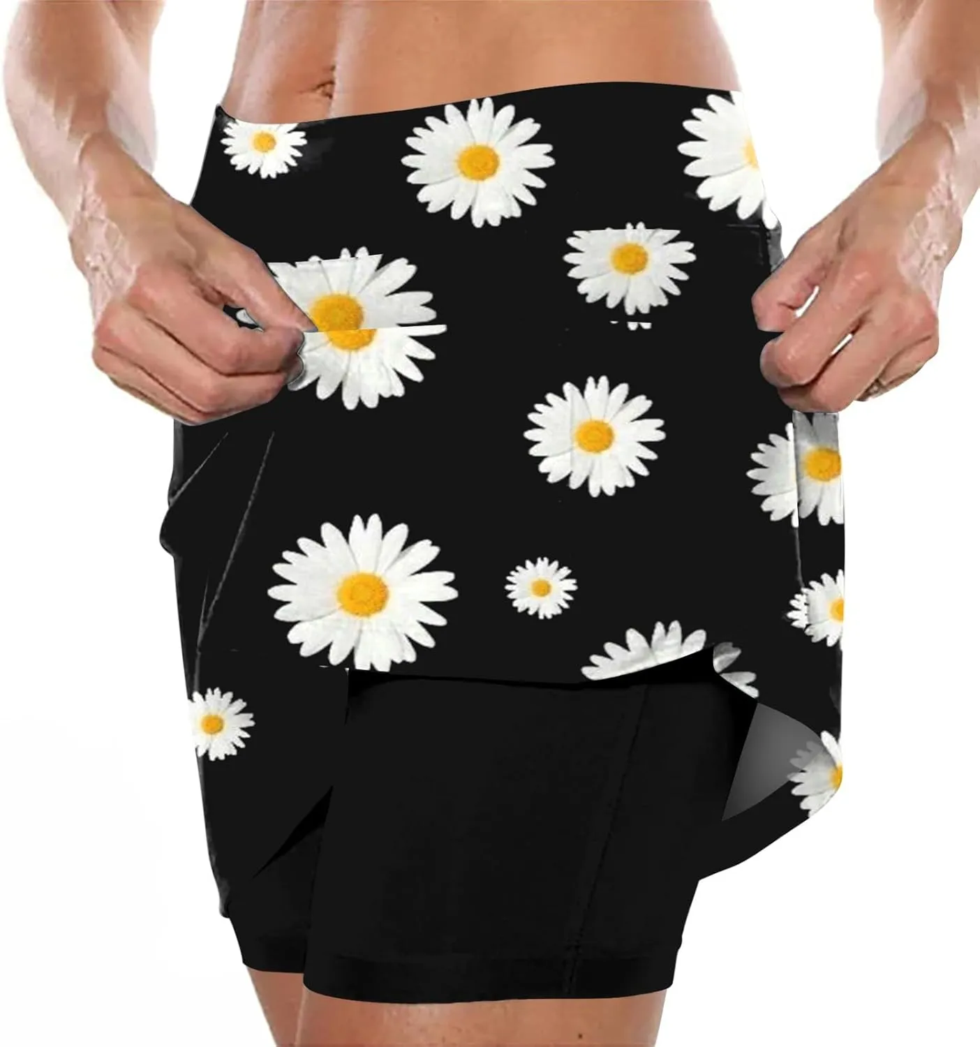 Mini Pleated Skirts for Women y2k Tennis Dresses for Women Pleated Front Black Mini Skirt with Shorts high Waisted