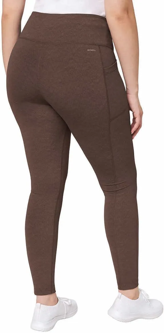 Mondetta Womens Midweight High Waisted Garment Wash Leggings