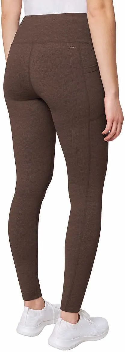 Mondetta Womens Midweight High Waisted Garment Wash Leggings