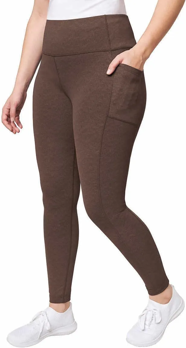 Mondetta Womens Midweight High Waisted Garment Wash Leggings