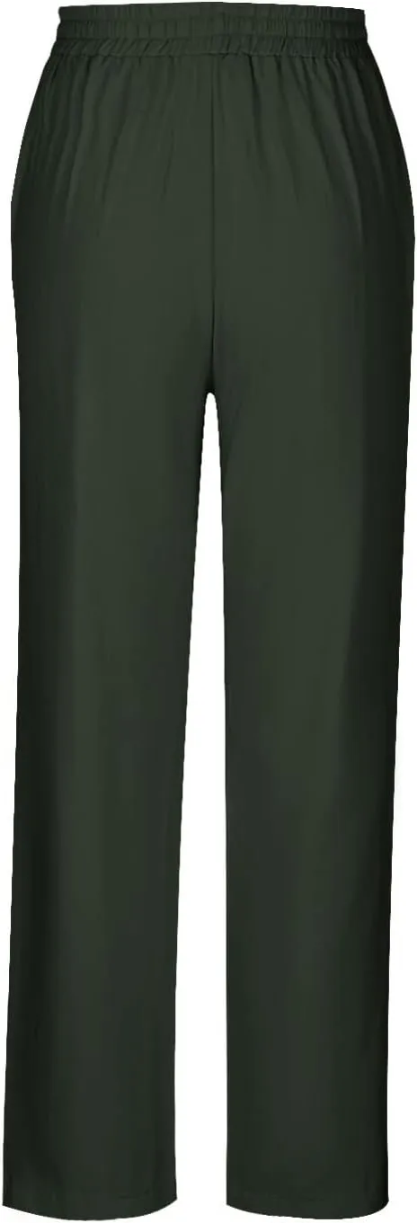 NATHGAM Womens Capri Pants Trendy Solid Color Lounge Palazzo Pants Summer Comfy Linen Loose Cropped Trousers with Pockets