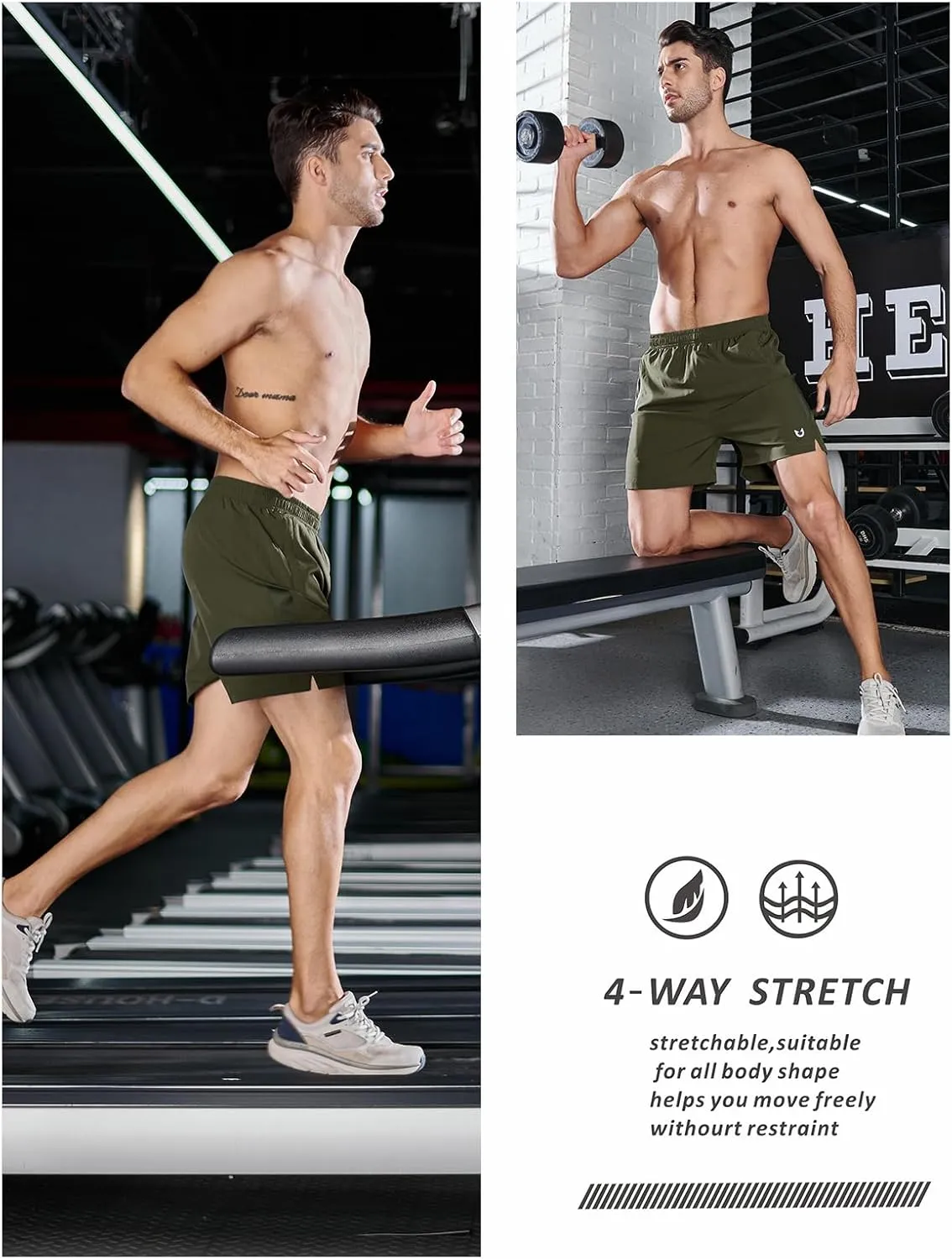 NORTHYARD Men's Running Athletic Shorts 5'' Workout Gym Tennis Short Quick Dry Lightweight Active Sports Basketball