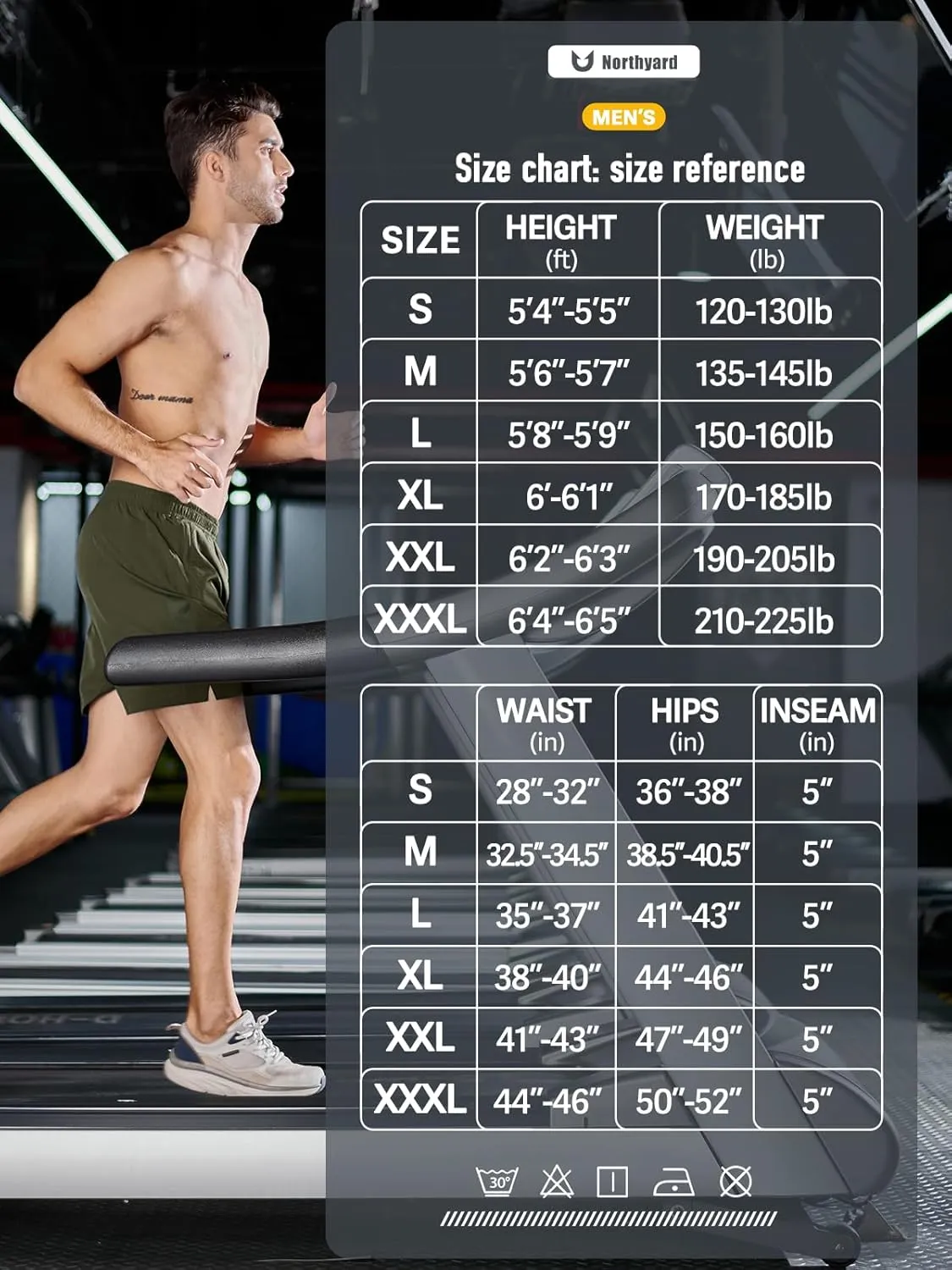NORTHYARD Men's Running Athletic Shorts 5'' Workout Gym Tennis Short Quick Dry Lightweight Active Sports Basketball