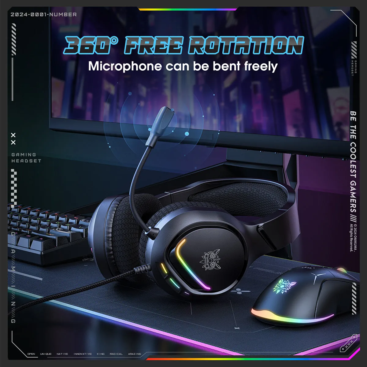 ONIKUMA X31 RGB Light Wired Gaming Headset