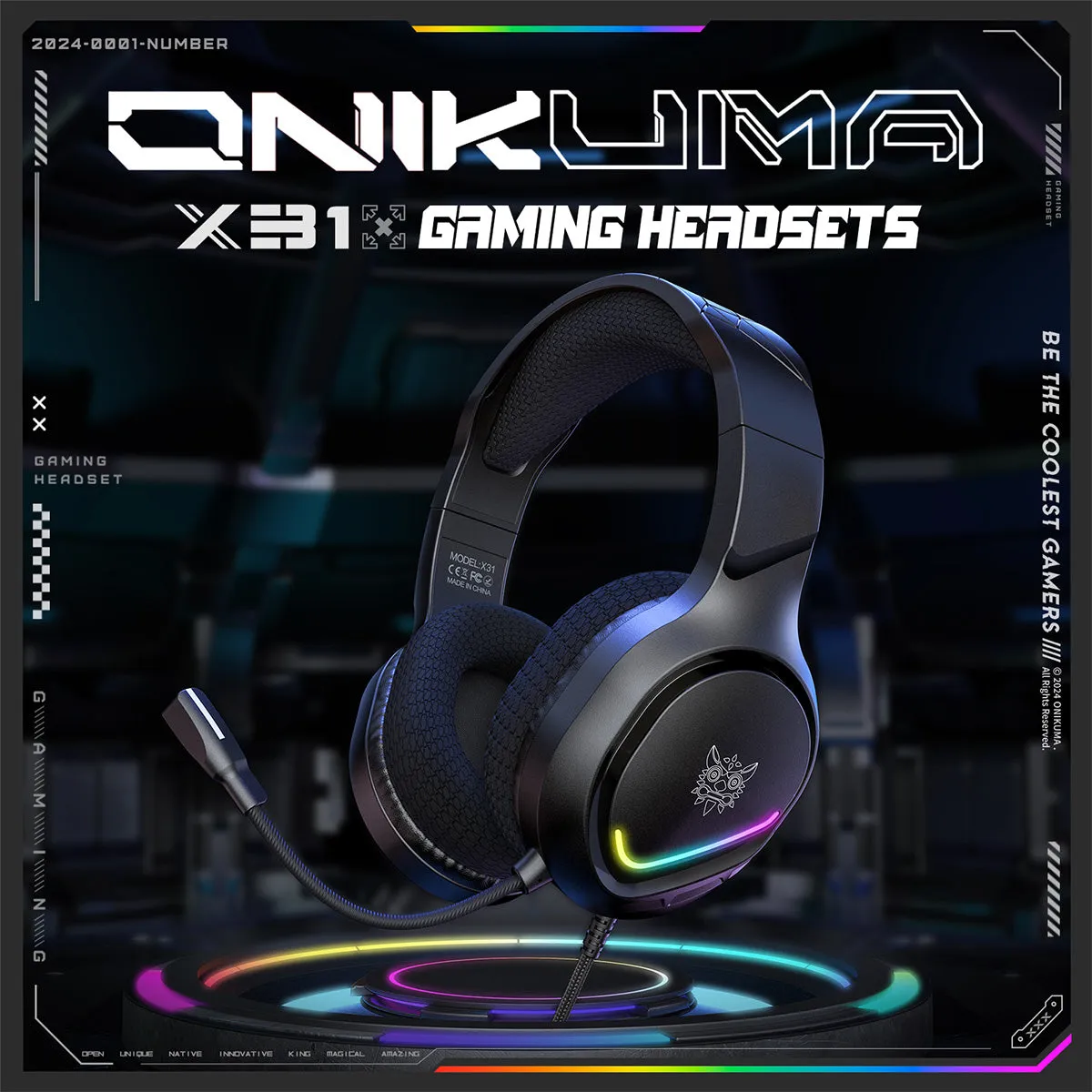 ONIKUMA X31 RGB Light Wired Gaming Headset