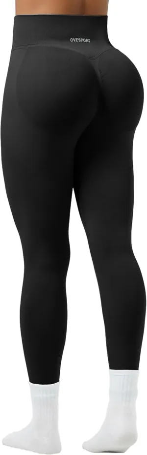 OVESPORT Workout Leggings for Women Seamless High Waist Scrunch Butt Lifting Leggings Tummy Control Gym Yoga Athletic Pants