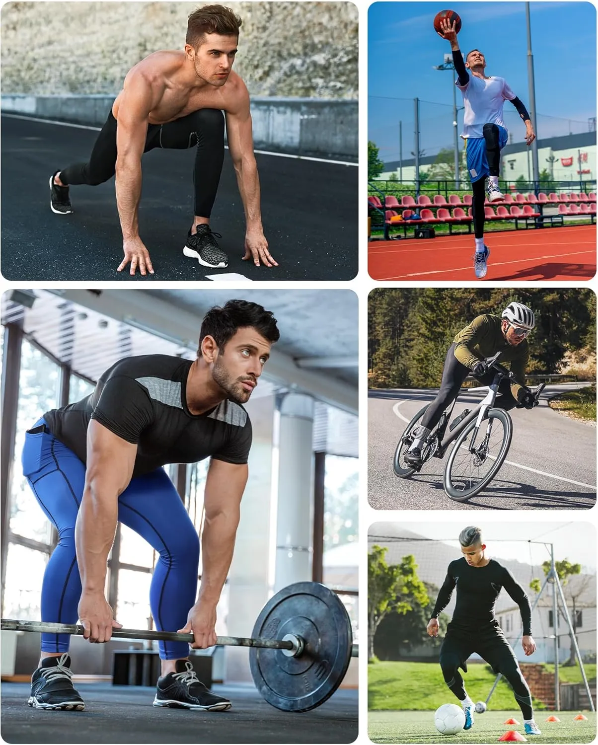 Runhit Mens Compression Pants Running Tights Pockets Sports Leggings Spandex Workout Cycling Athletic Thermal