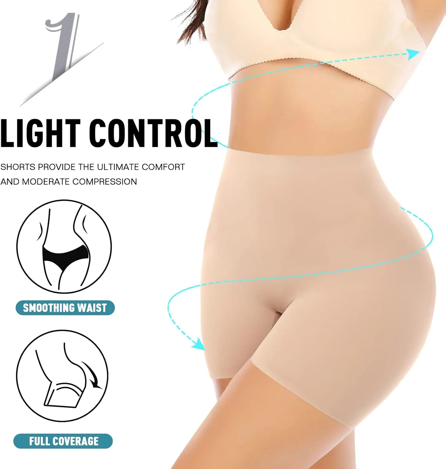 Seamless Slip Shorts for Women Under Dress Shaping Boyshorts Panties Tummy Control Shapewear