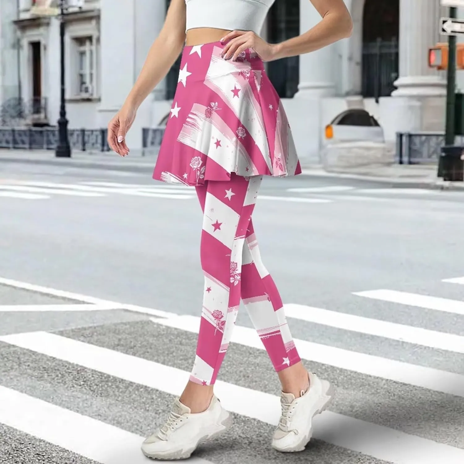 Skirted Leggings for Women Stretch High Waist Yoga Leggings with Skirts Casual Athletic Golf Tennis Skorts