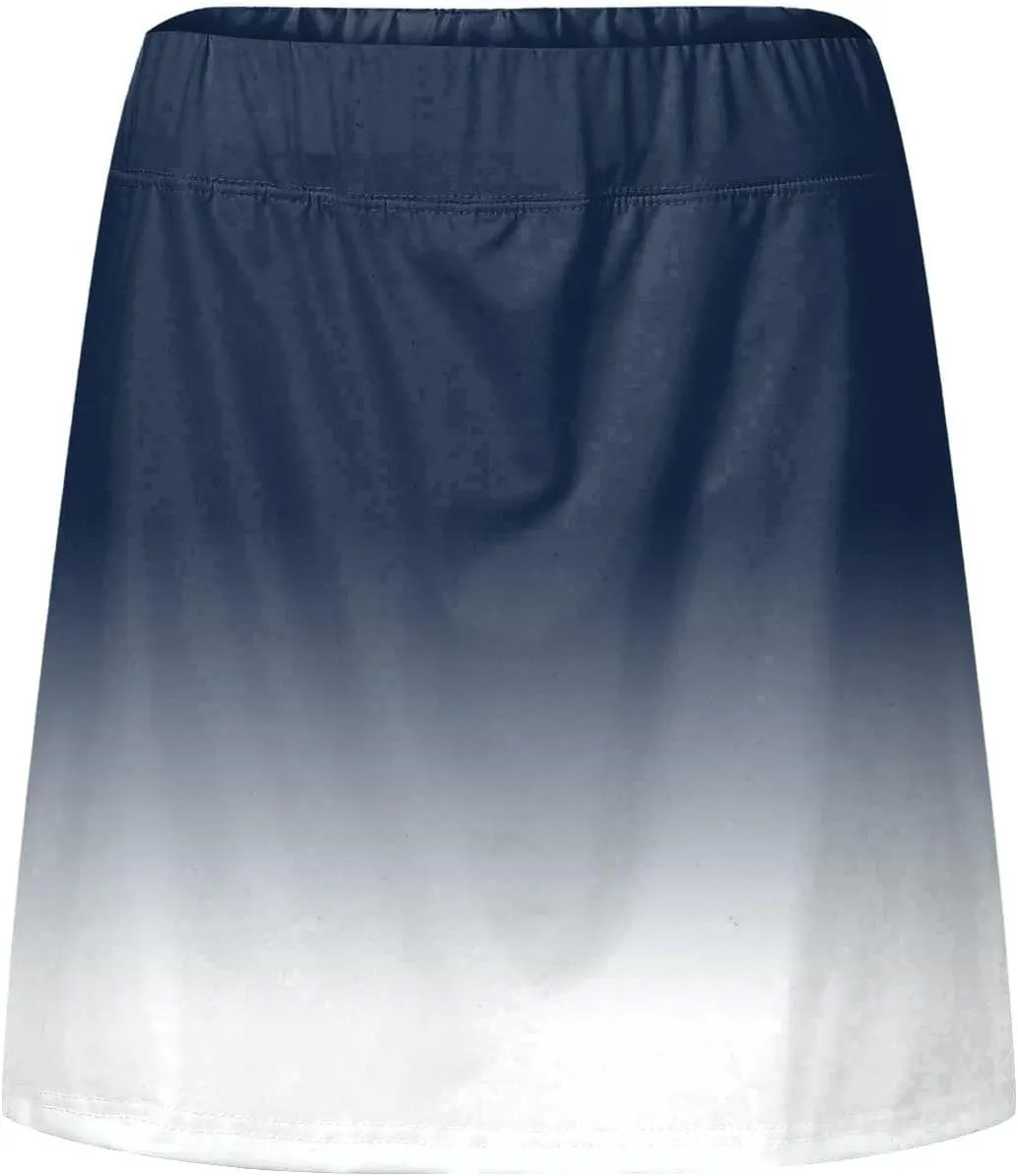 Skorts for Women Fashion Gradient Skirt with Built-in Shorts Summer Gym Athletic Running Skort Vacation Clothes 2025