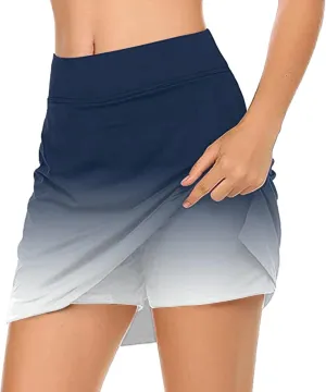 Skorts for Women Fashion Gradient Skirt with Built-in Shorts Summer Gym Athletic Running Skort Vacation Clothes 2025
