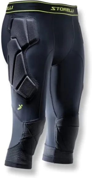 Storelli BodyShield 3/4 Goalkeeper Leggings, High-Impact Protection, Sweat-Wicking, UV-Resistant Athletic Bottoms for Soccer