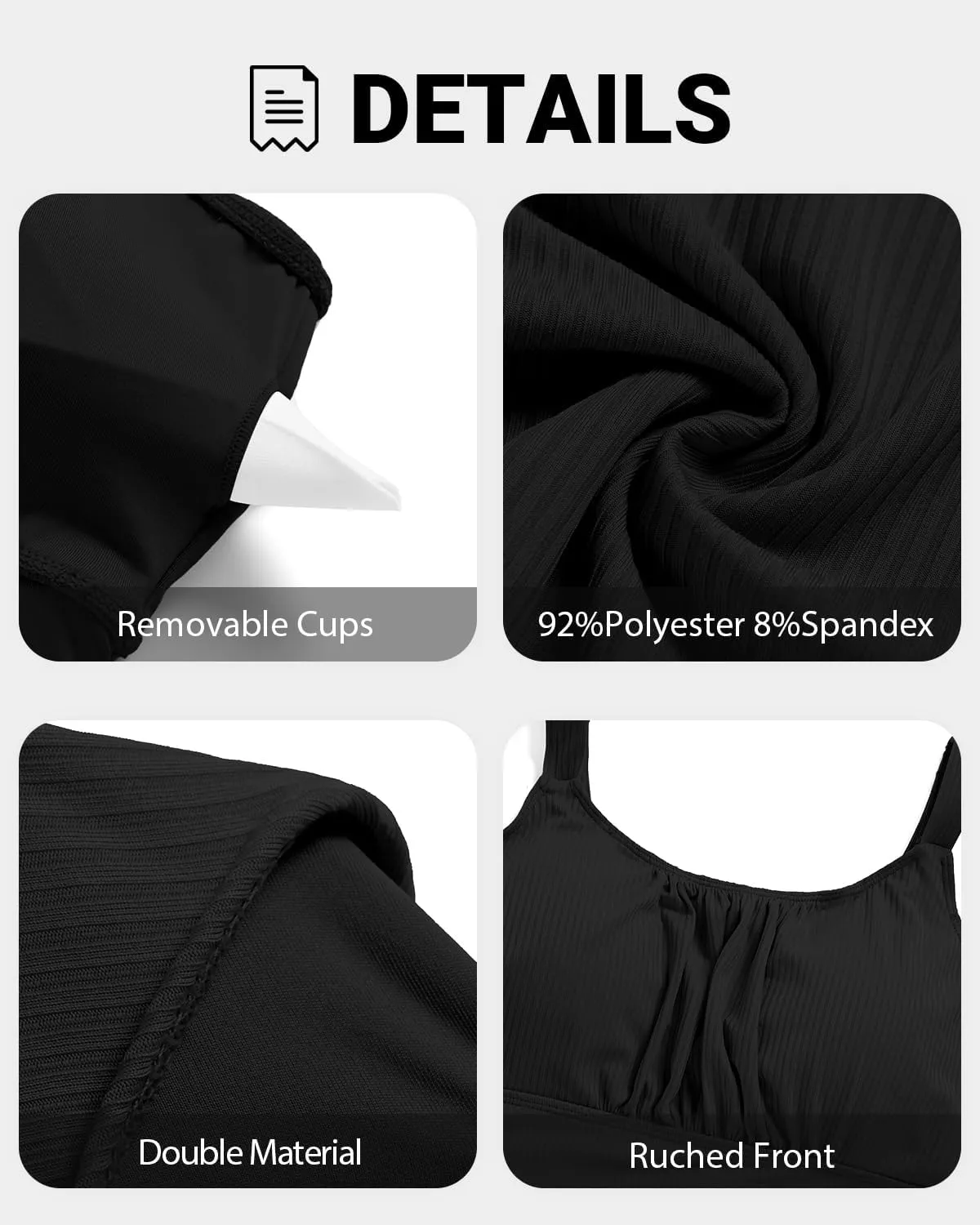 Tempt Me Plus Size Two Piece Swimsuit - Ribbed High Waisted Bikini Sets for Women Tummy Control Bathing Suits 2025 Swimwear