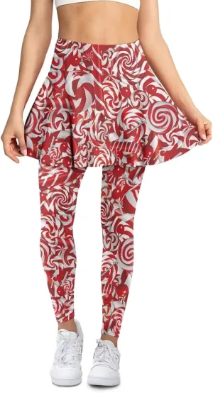 Tennis Skirted Leggings for Women Athletic Skirt with Leggings Yoga Golf Skort High Waisted Workout Pants