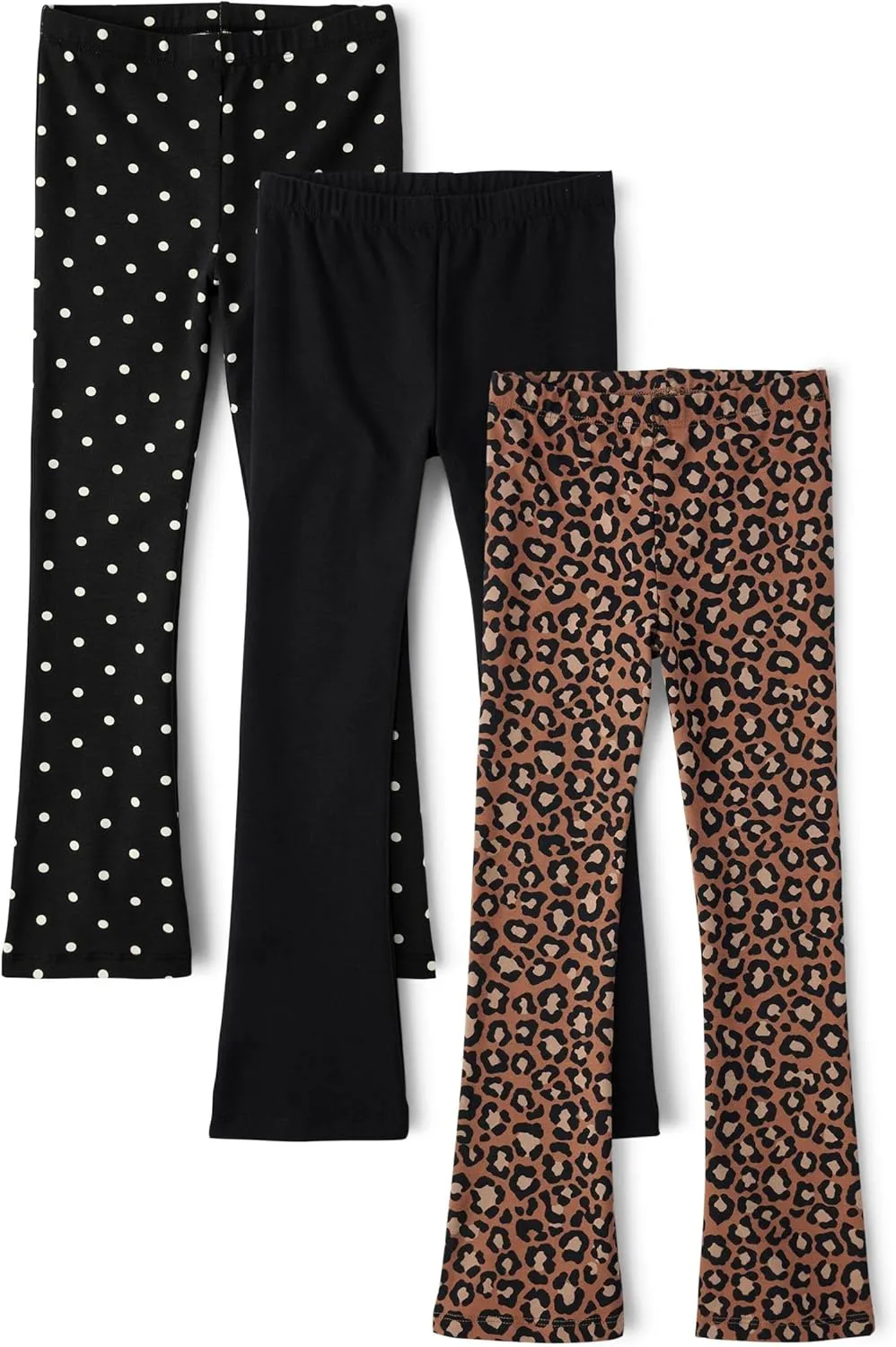 The Children's Place Girls' Flare Legging Pants 3-Pack