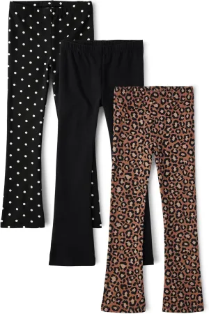 The Children's Place Girls' Flare Legging Pants 3-Pack