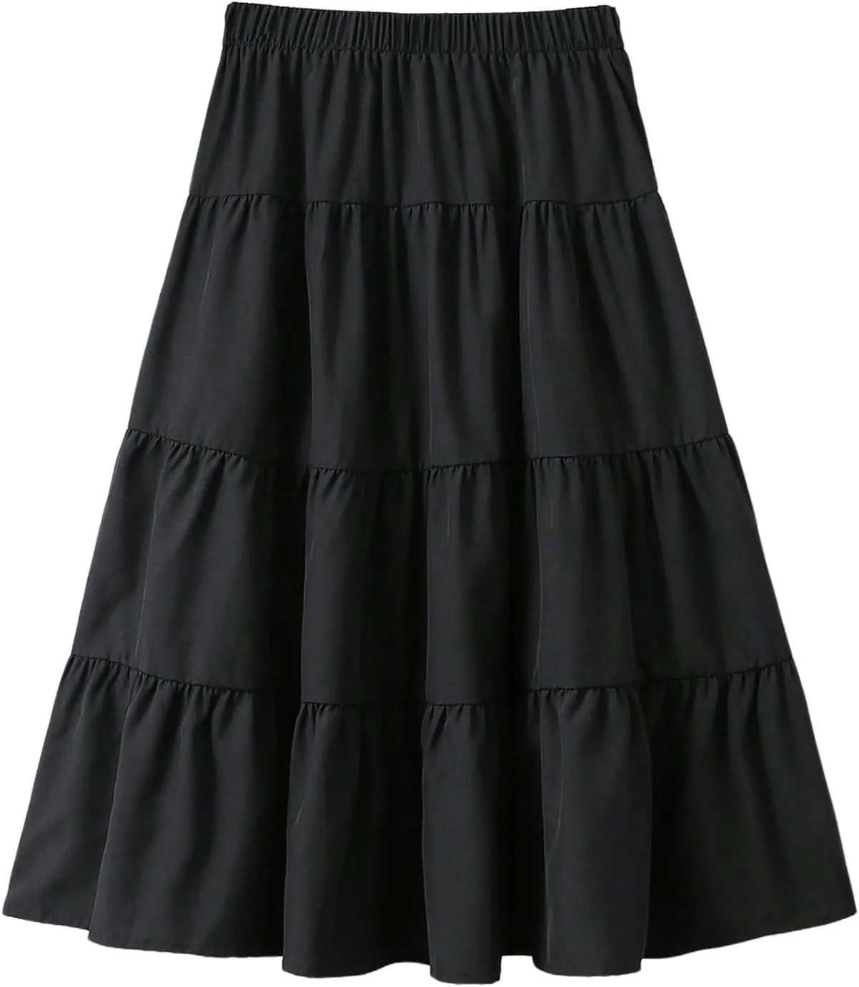 Verdusa Girl's Tiered Layer Flowy Long Skirt Summer Casual Maxi Skirts