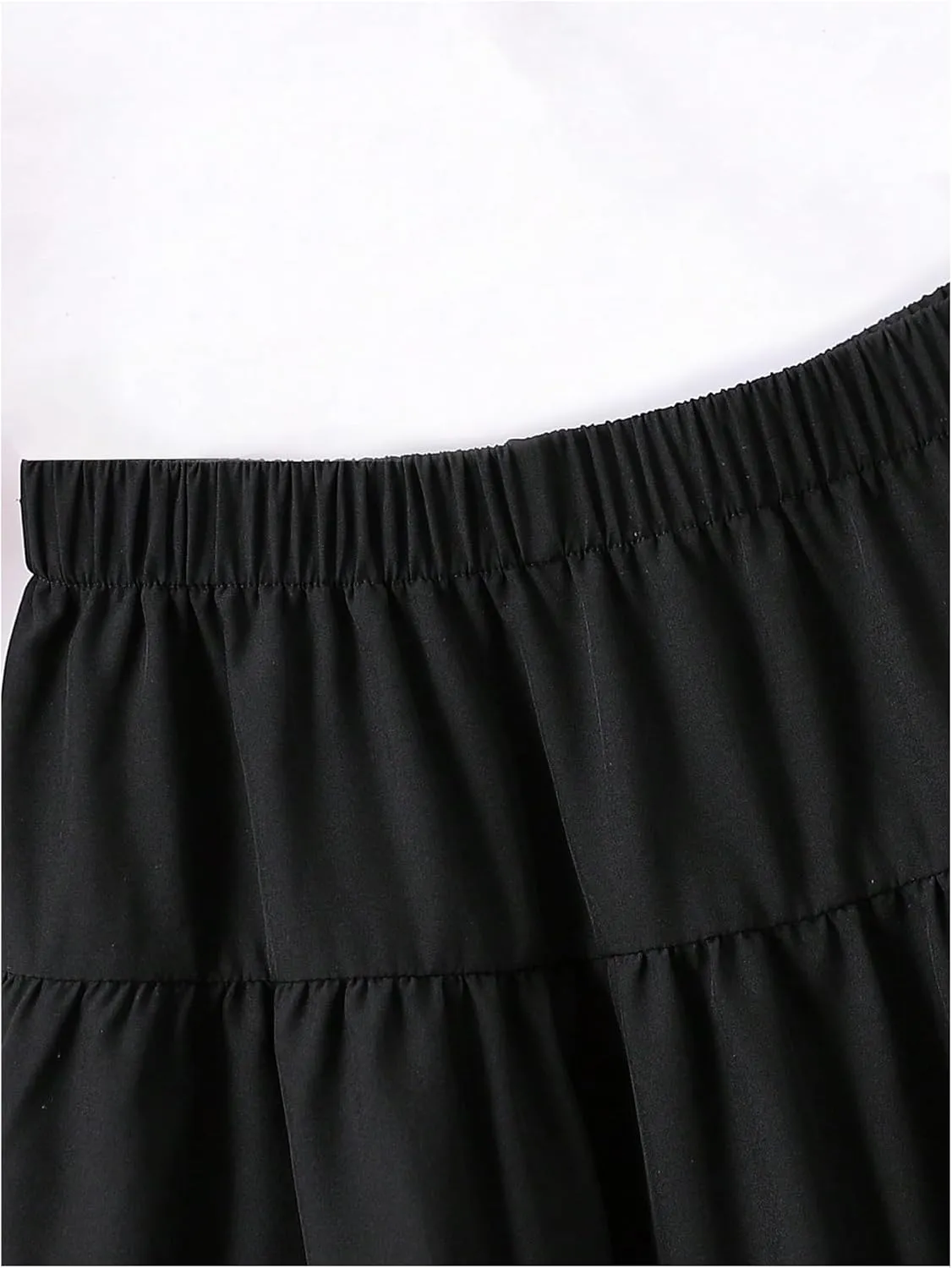 Verdusa Girl's Tiered Layer Flowy Long Skirt Summer Casual Maxi Skirts