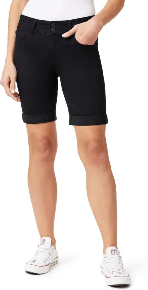 WallFlower Women's Ultra Denim Bermuda Shorts 9" Mid-Rise Insta Soft Juniors (Available in Plus Sizes)