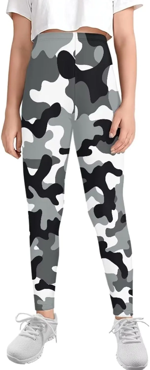 Wanyint Novelty Girls' Yoga Leggings Pants Full Length Athletic Trousers High Waist Tummy Control