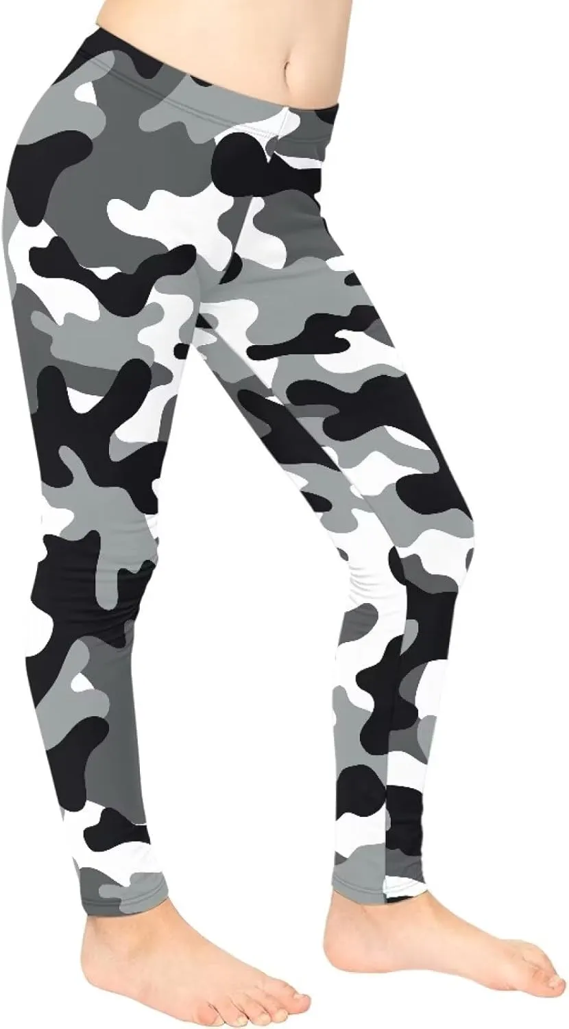 Wanyint Novelty Girls' Yoga Leggings Pants Full Length Athletic Trousers High Waist Tummy Control