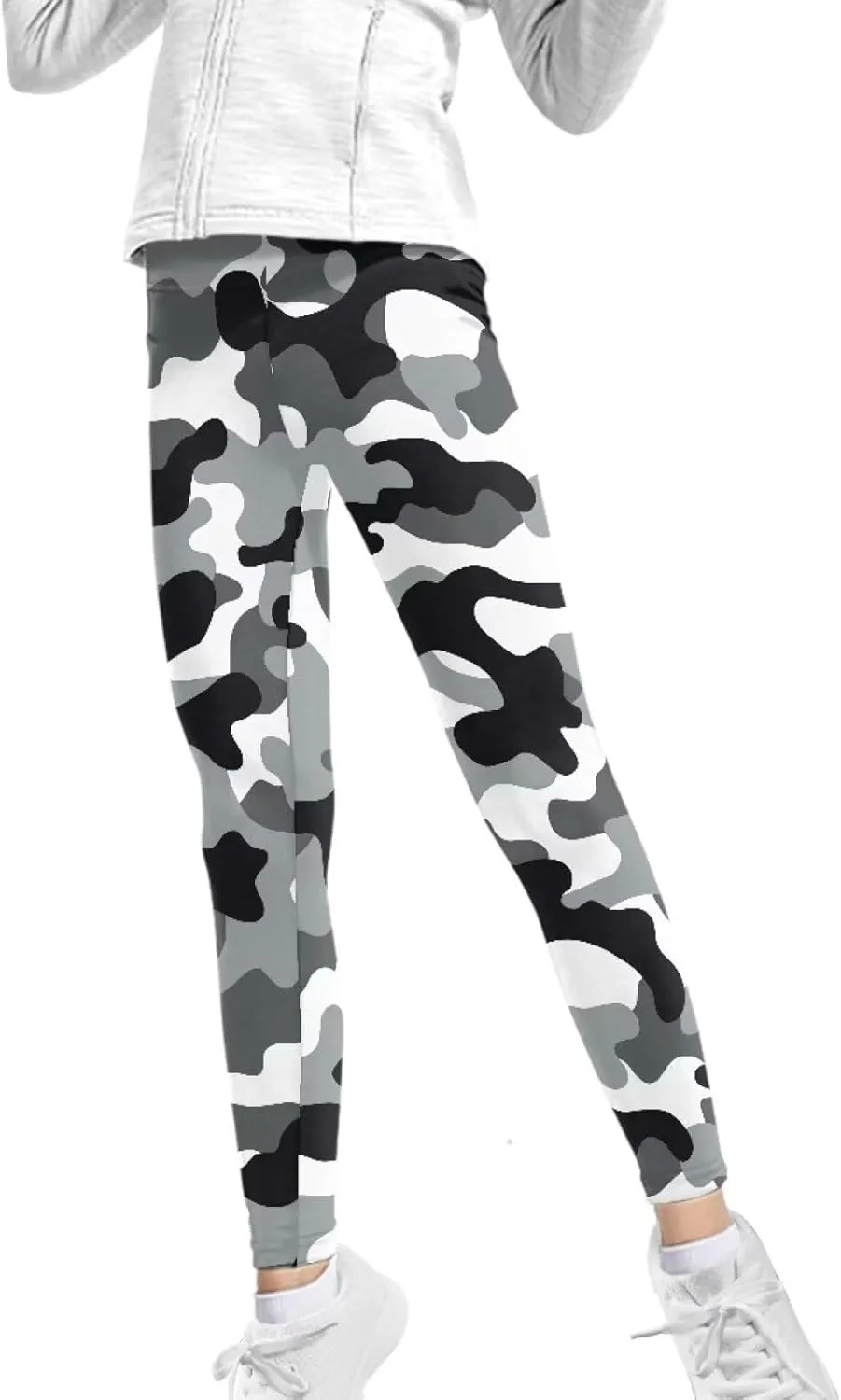 Wanyint Novelty Girls' Yoga Leggings Pants Full Length Athletic Trousers High Waist Tummy Control