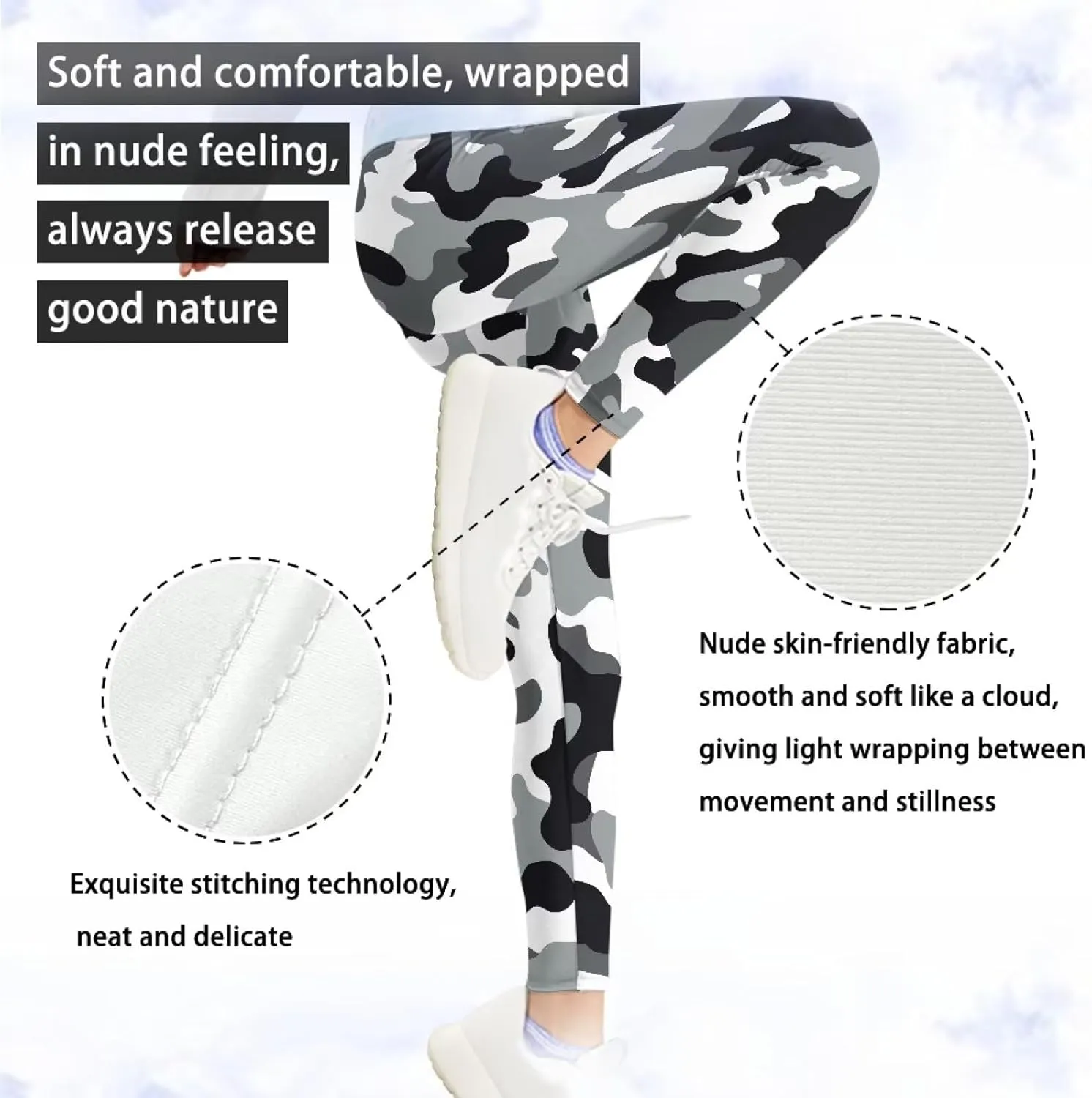 Wanyint Novelty Girls' Yoga Leggings Pants Full Length Athletic Trousers High Waist Tummy Control