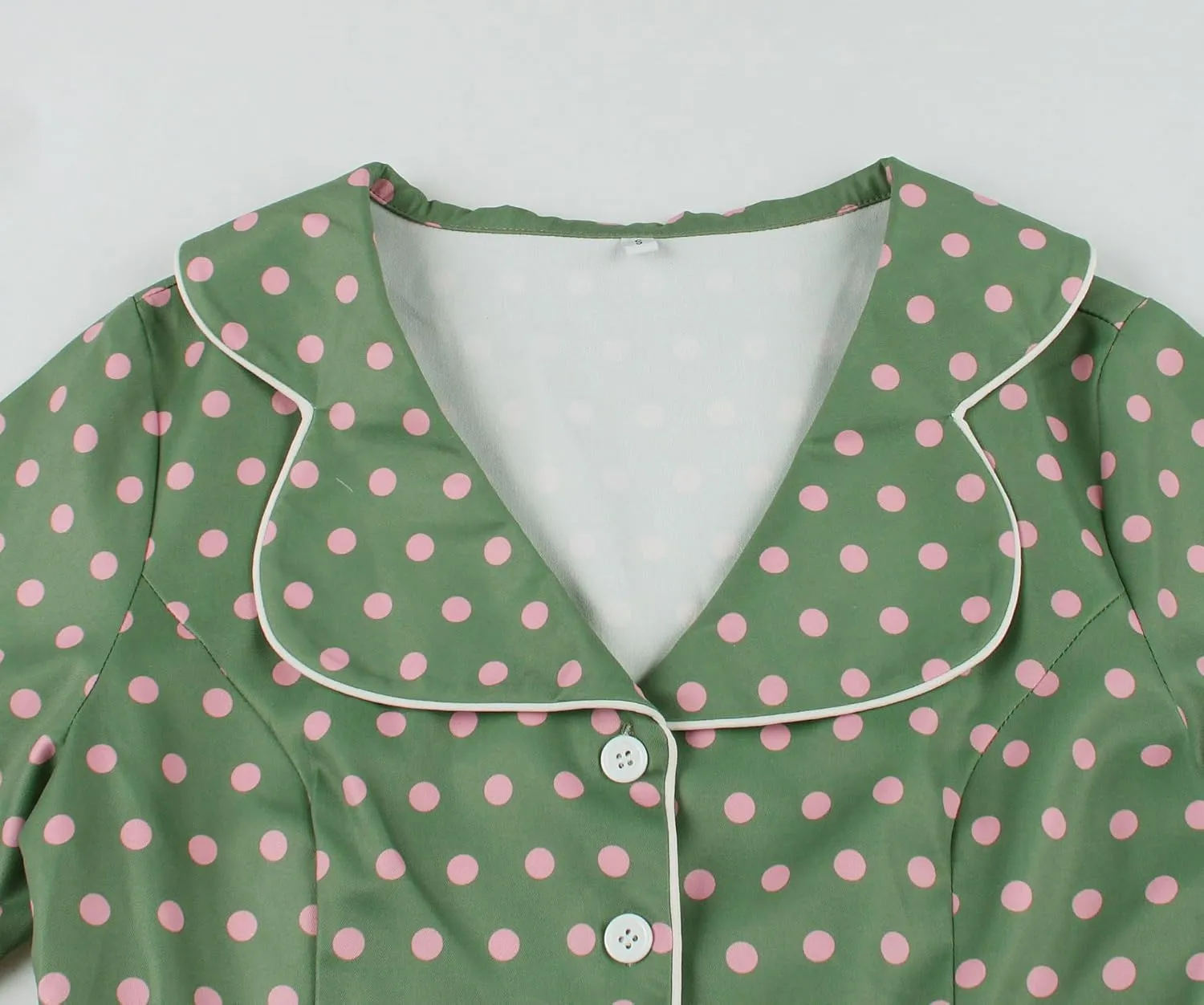 Wellwits Women's Polka Dots 1950s Vintage Blazer Cocktail Dress