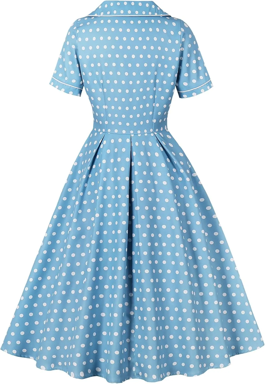 Wellwits Women's Polka Dots 1950s Vintage Blazer Cocktail Dress