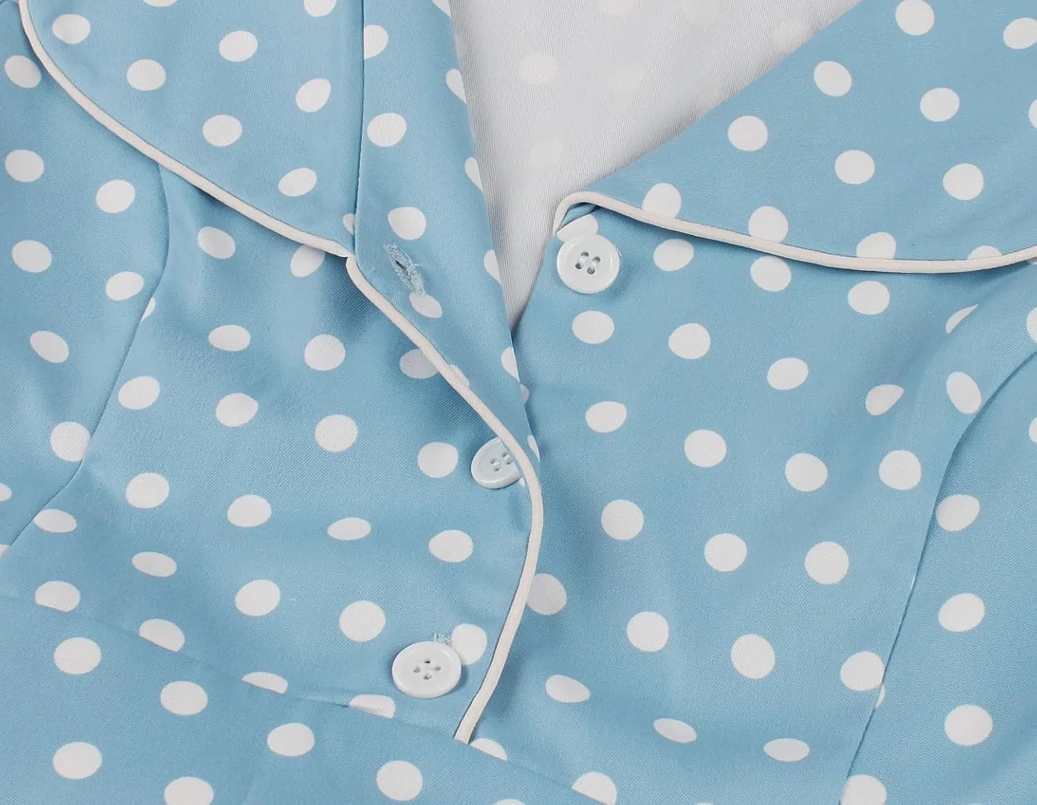 Wellwits Women's Polka Dots 1950s Vintage Blazer Cocktail Dress