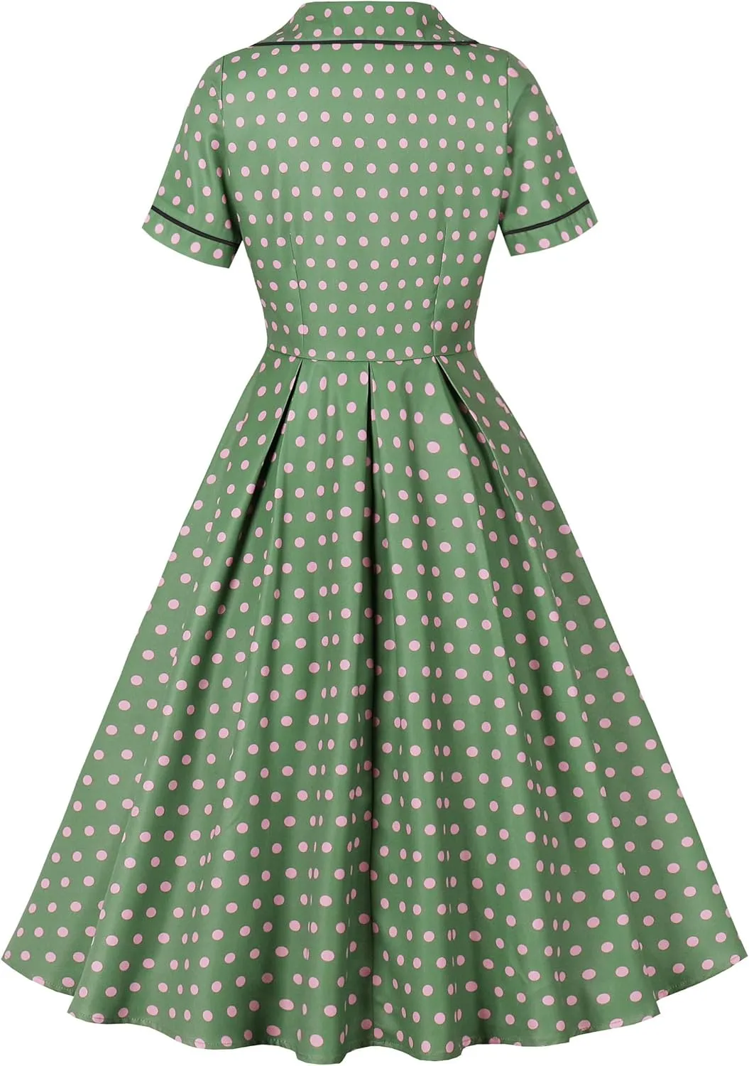 Wellwits Women's Polka Dots 1950s Vintage Blazer Cocktail Dress