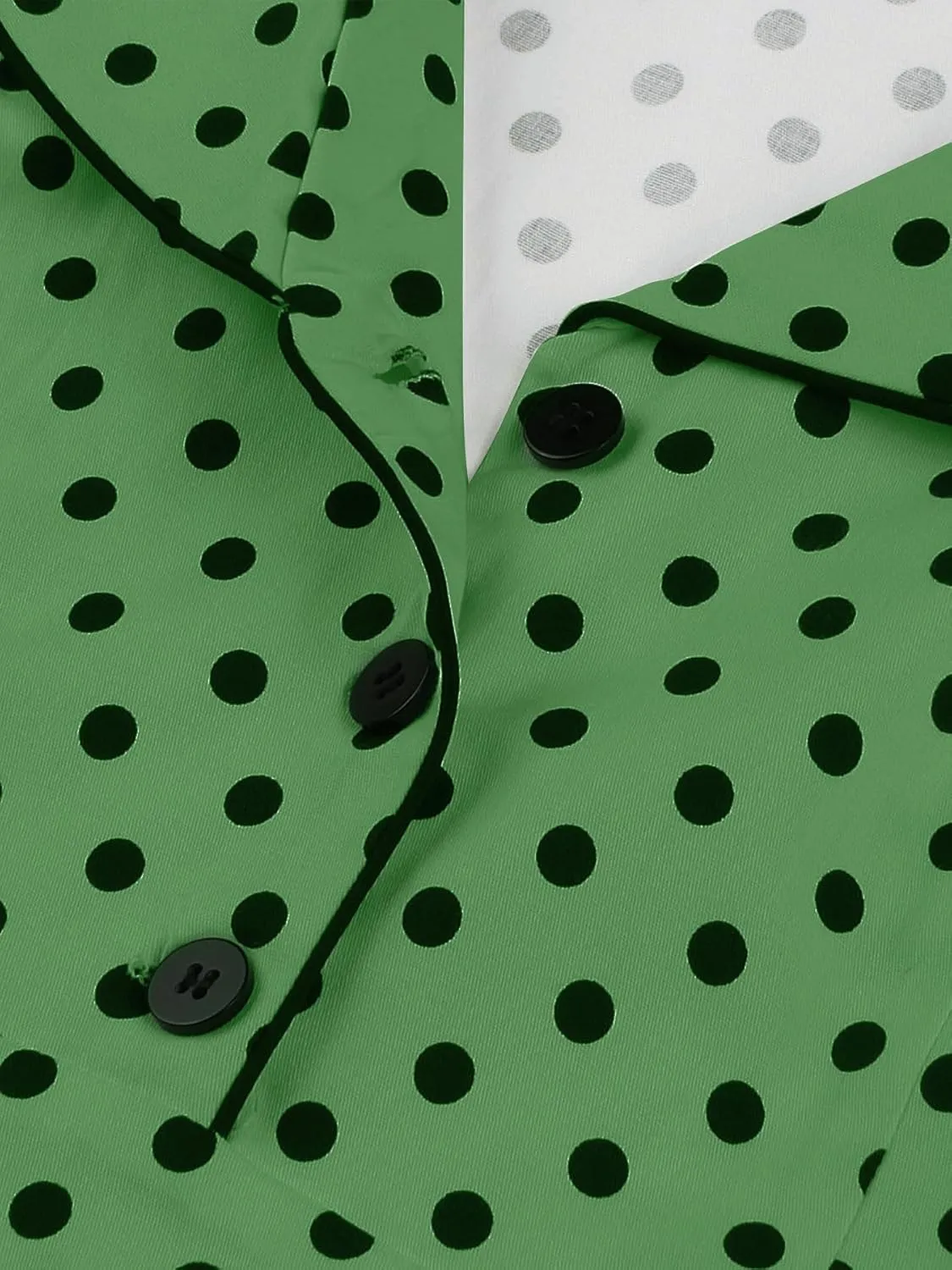 Wellwits Women's Polka Dots 1950s Vintage Blazer Cocktail Dress