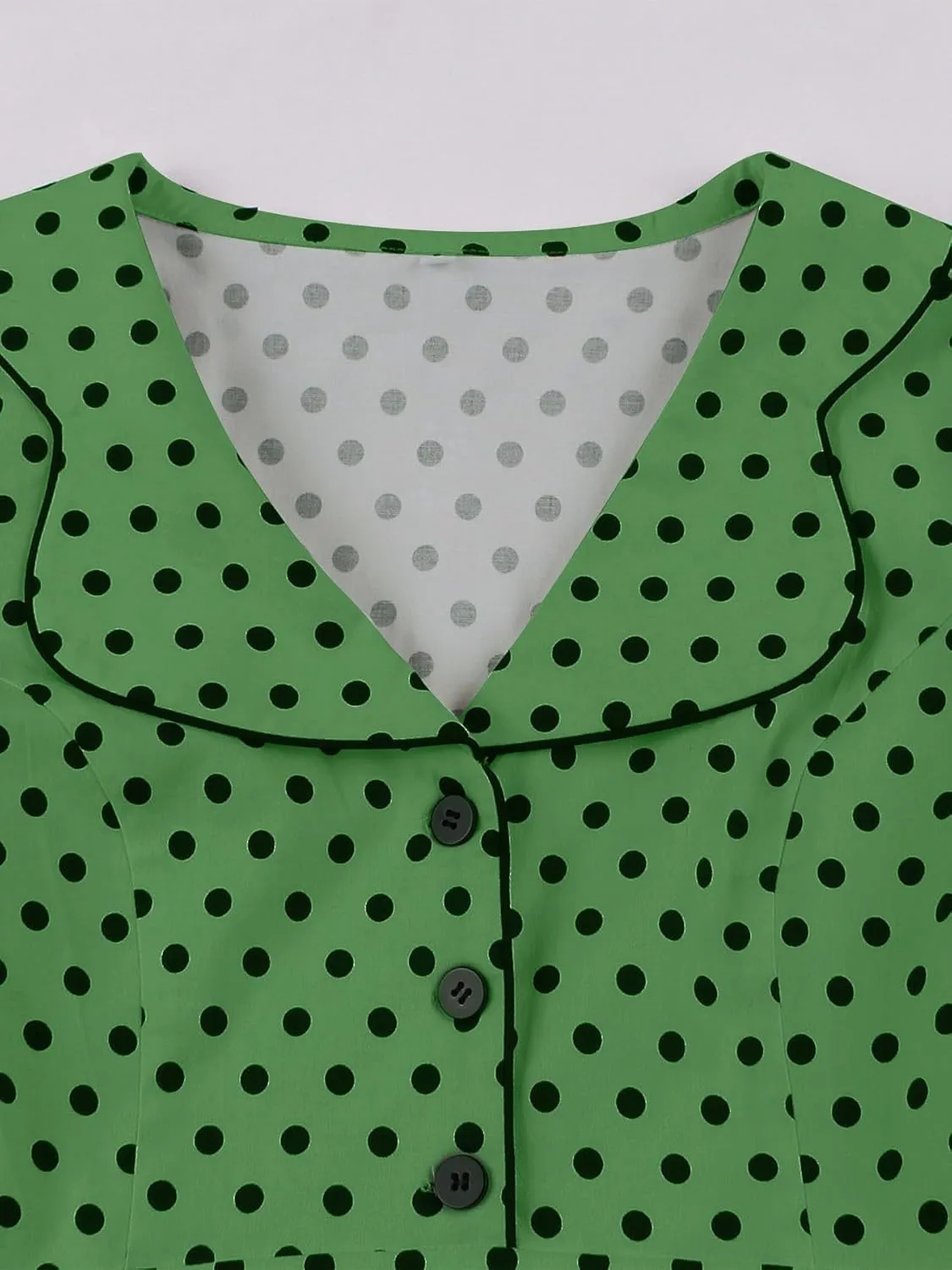 Wellwits Women's Polka Dots 1950s Vintage Blazer Cocktail Dress