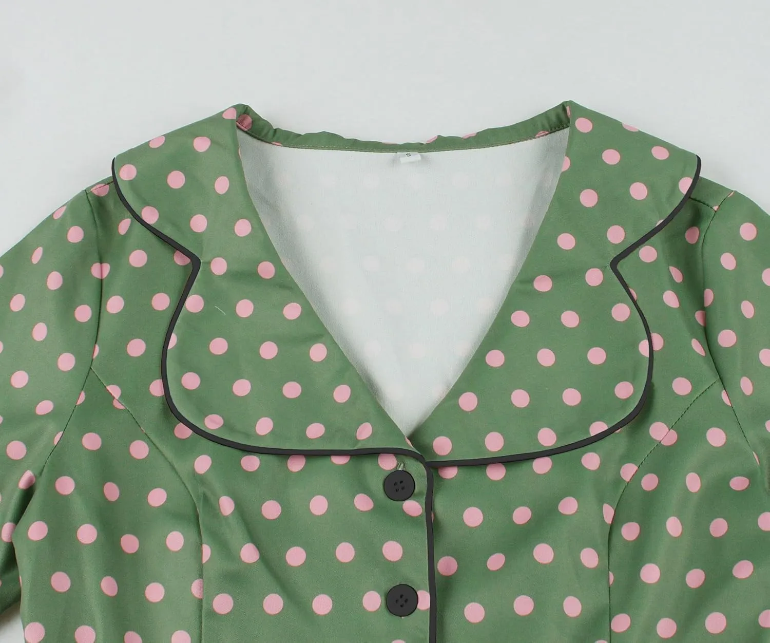 Wellwits Women's Polka Dots 1950s Vintage Blazer Cocktail Dress